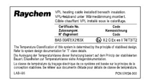 PI-LABEL-NH (1244-006941) Алюминиевая пластина для маркировки кабеля Circuit identification lable for PI heating cables